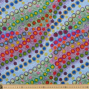 Warlukurlangu Native Seed Dreaming 112 cm Cotton Drill Fabric Multicoloured 112 cm