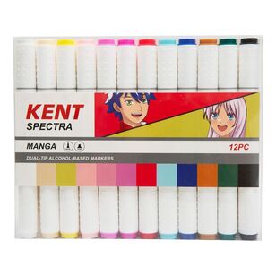 Kent Spectra Marker Brush Chisel 12 Pack Manga 12 Pack