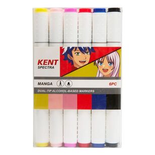 Kent Spectra Marker Brush Chisel 6 Pack Manga 6