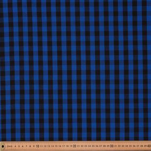1/2 inch Yarn Dyed Gingham 148 cm Cotton Fabric Cobalt / Black 148 cm