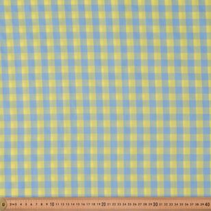1/2 inch Yarn Dyed Gingham 148 cm Cotton Fabric Lemon / Pale Blue 148 cm