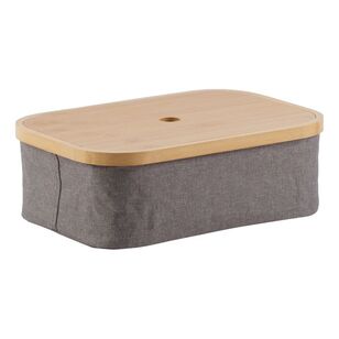 Living Space Foldable Basket Grey 25 x 35 x 12 cm