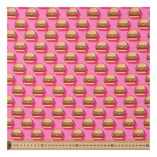 Laura Wayne Hamburgers 112 cm Cotton Fabric Pink 112 cm