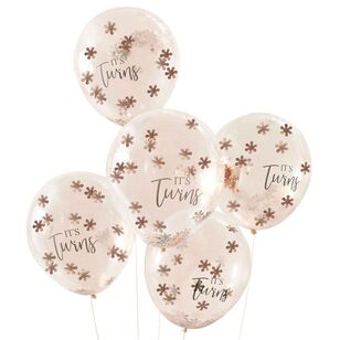 Ginger Ray Baby In Bloom Twins Confetti Latex Balloons Multicoloured 30 cm
