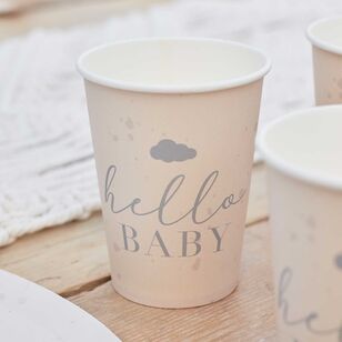 Ginger Ray Hello Baby Speckle Paper Cups Multicoloured 266 mL