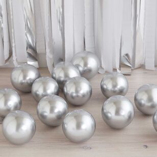 Ginger Ray Chrome Balloon Pack Silver 12 cm