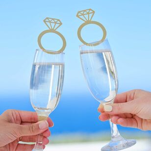 Ginger Ray Engagement Party Ring Drink Toppers Multicoloured