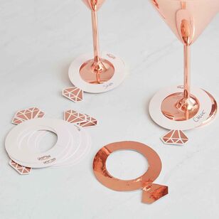 Ginger Ray Blush Hen's Ring Shaped Drink Markers Multicoloured