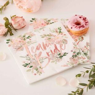 Ginger Ray Floral Hen's Party 'Team Bride' Napkins Multicoloured