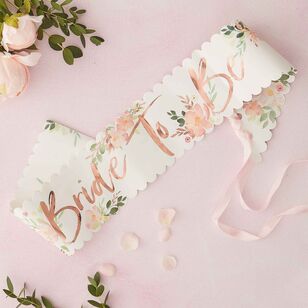 Ginger Ray Floral Hen's Party 'Bride To Be' Sash Multicoloured