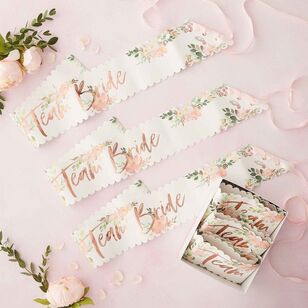 Ginger Ray Floral Hen's Party 'Team Bride' Sashes Multicoloured