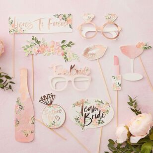Ginger Ray Floral Hen's Party Photo Booth Props Multicoloured
