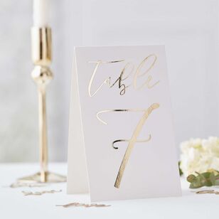 Ginger Ray Gold Wedding Table Card Numbers Gold