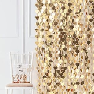 Ginger Ray Gold Wedding Heart Backdrop Gold