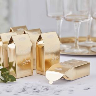 Ginger Ray Gold Wedding Confetti Boxes Gold