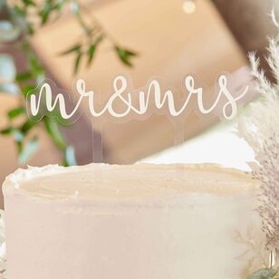 Ginger Ray A Touch Of Pampas Mr/Mrs Acrylic Cake Topper White