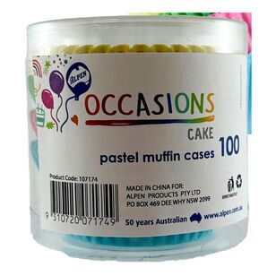 Alpen Muffin Cases 100 Pack Pastel Multicoloured