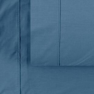 KOO 250 Thread Count Cotton Tencel Fitted Sheet Set Blue