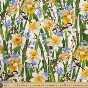Natures Affair Daffodils 112 cm Cotton Fabric Natural 112 cm