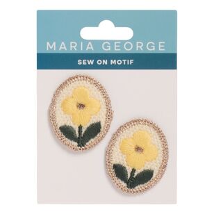 Maria George Flower Cameos Sew On Motif, 2 Pack Multicoloured