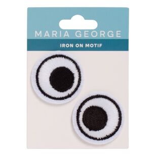 Maria George Googly Eyes Iron On Motifs, 2 Pack White
