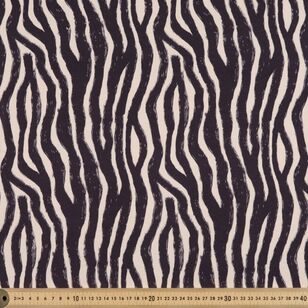 Zebra Printed 148 cm EcoVero Fabric Black 148 cm