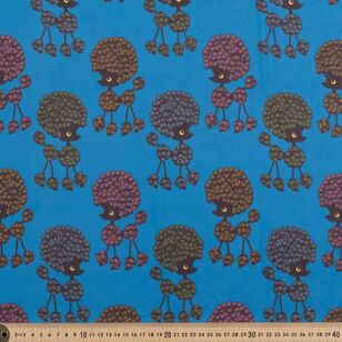 Retro Afro Poodle 145 cm Georgette Fabric Multicoloured 112 cm