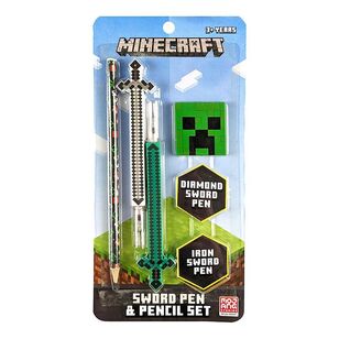 Hunter Leisure Minecraft Novelty Pen and Pencil Set Multicoloured