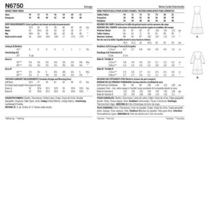 Pattern N6717 Tutorial New Look N6750 Misses' Wrap Dress With Length & Sleeve Variations Pattern