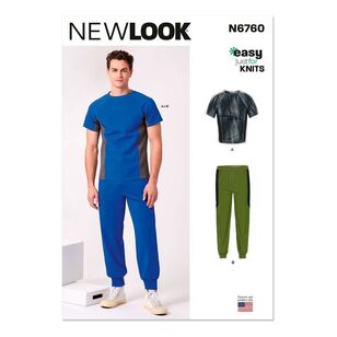 New Look N6760 Men's Knit Top and Pants Pattern White S - XL