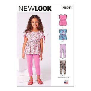 New Look N6761 Children's Top and Leggings Pattern White 3 - 8