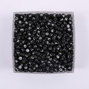 Crafters Choice Black Round Alpha Beads Multicoloured