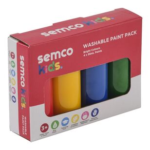 Semco Kids Washable Paint 4 Pack Bright