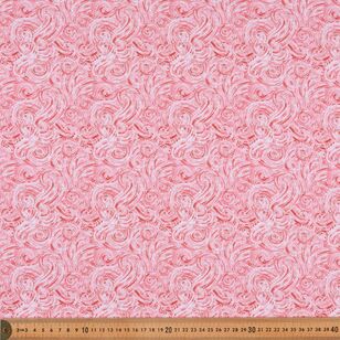 Flourish Textured Scroll 112 cm Cotton Fabric Pink 112 cm