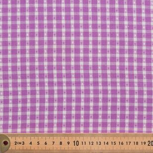 Yarn Dyed Spot Check 112 cm Cotton Fabric Purple 112 cm