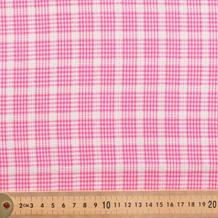 Yarn Dyed Tea Towel Check 112 cm Cotton Fabric Pink