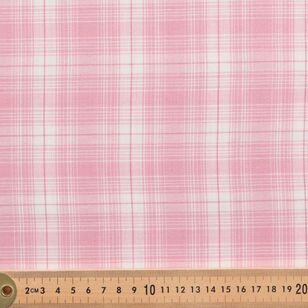 Yarn Dyed Large Check 112 cm Cotton Fabric Pink 112 cm