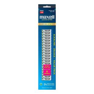 Maxell Premium Alkaline Battery AAA Value 20 Pack Multicoloured