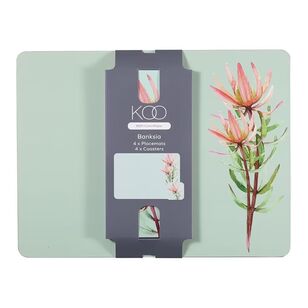 KOO Banksia Placemat & Coaster Set Multicoloured
