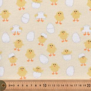 Fluffy Chicken 112 cm Cotton Flannelette Fabric Yellow 112 cm