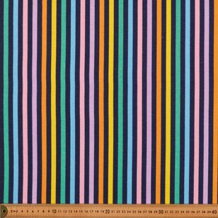 Alphabet Stripe 112 cm Flannelette Fabric Multicoloured 112 cm