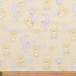 Teddy 112 cm Cotton Flannelette Fabric Yellow 112 cm