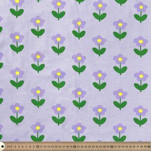 Flower Power 148 cm Cotton Spandex Fabric Lilac 148 cm