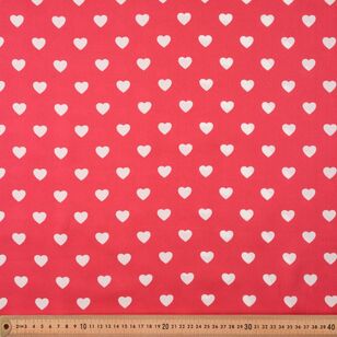 Heart 148 cm Silky Satin Fabric Red 148 cm