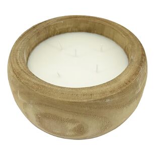 Bouclair Refined Retro Wood Large Candle Holder Natural 15 x 8 cm