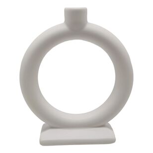 Bouclair Refined Retro Round Pillar Candle Holder White 17.5 x 5.5 x 20 cm