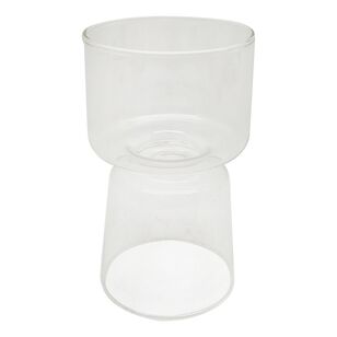 Bouclair Refined Retro Hourglass Candle Holder Clear 9.5 x 9.5 x 17 cm