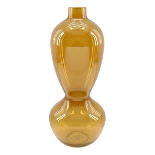 Bouclair Refined Retro Glass 2 Tier Table Vase Yellow 33 x 14 cm