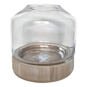 Bouclair Refined Retro Glass 2 Piece Candle Holder Natural 17.5 x 18 cm
