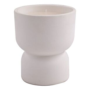 Bouclair Refined Retro Abstract Candle Holder White 9 x 10 cm
